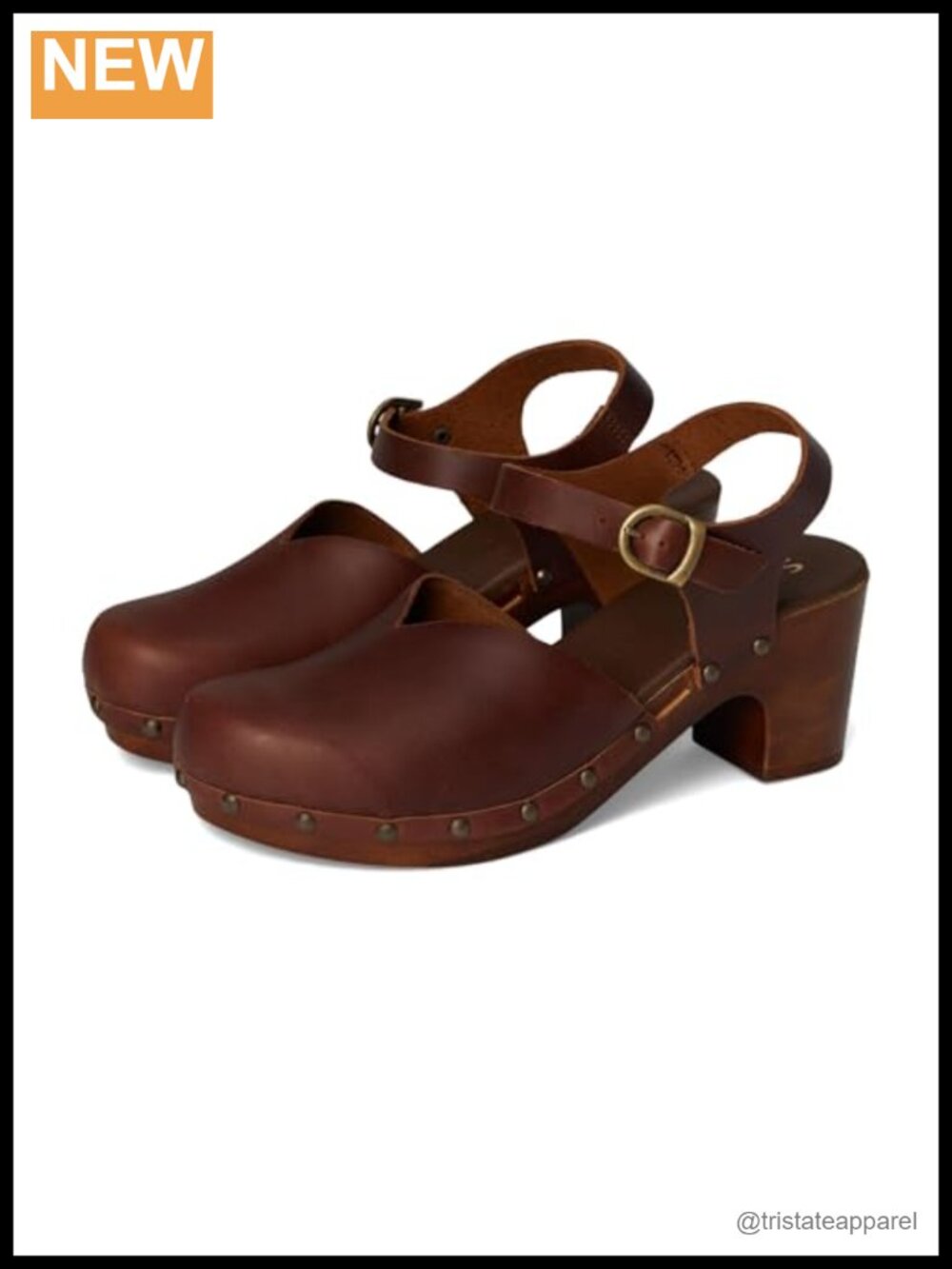 Leather Platform Wedge Sandals Slingback Closed Toe Block Heel Slip On